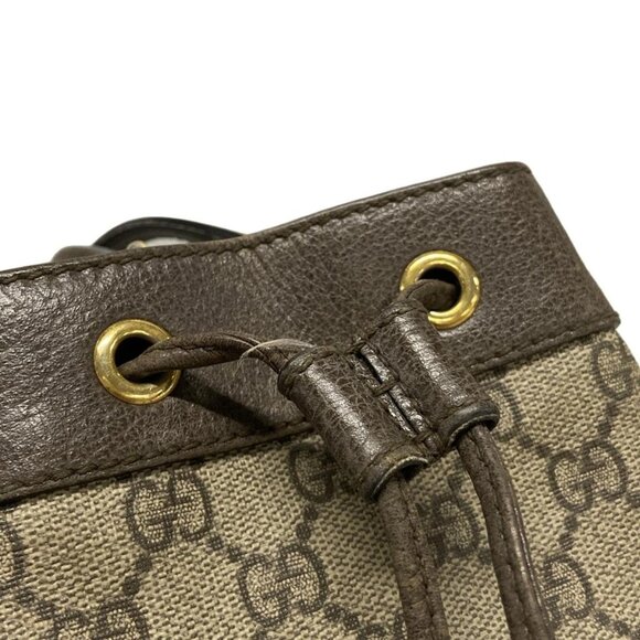 GUCCI Ophidia GG Mini Bucket Bag Ebony Dark Brown PVC Leather bran-808-100125 - Picture 5 of 16